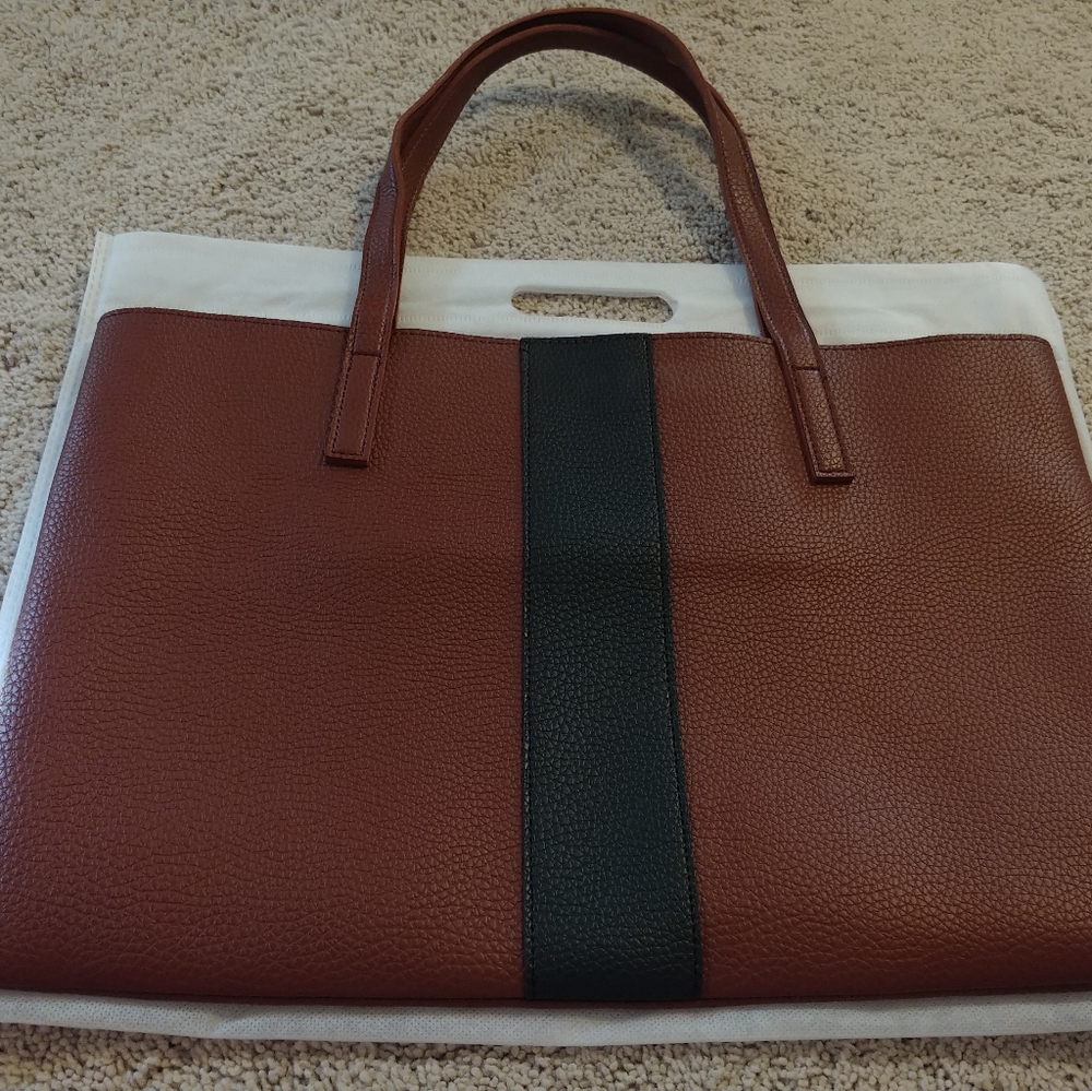 Vince Camuto Luck Tote Purse Handbag Brown Black
